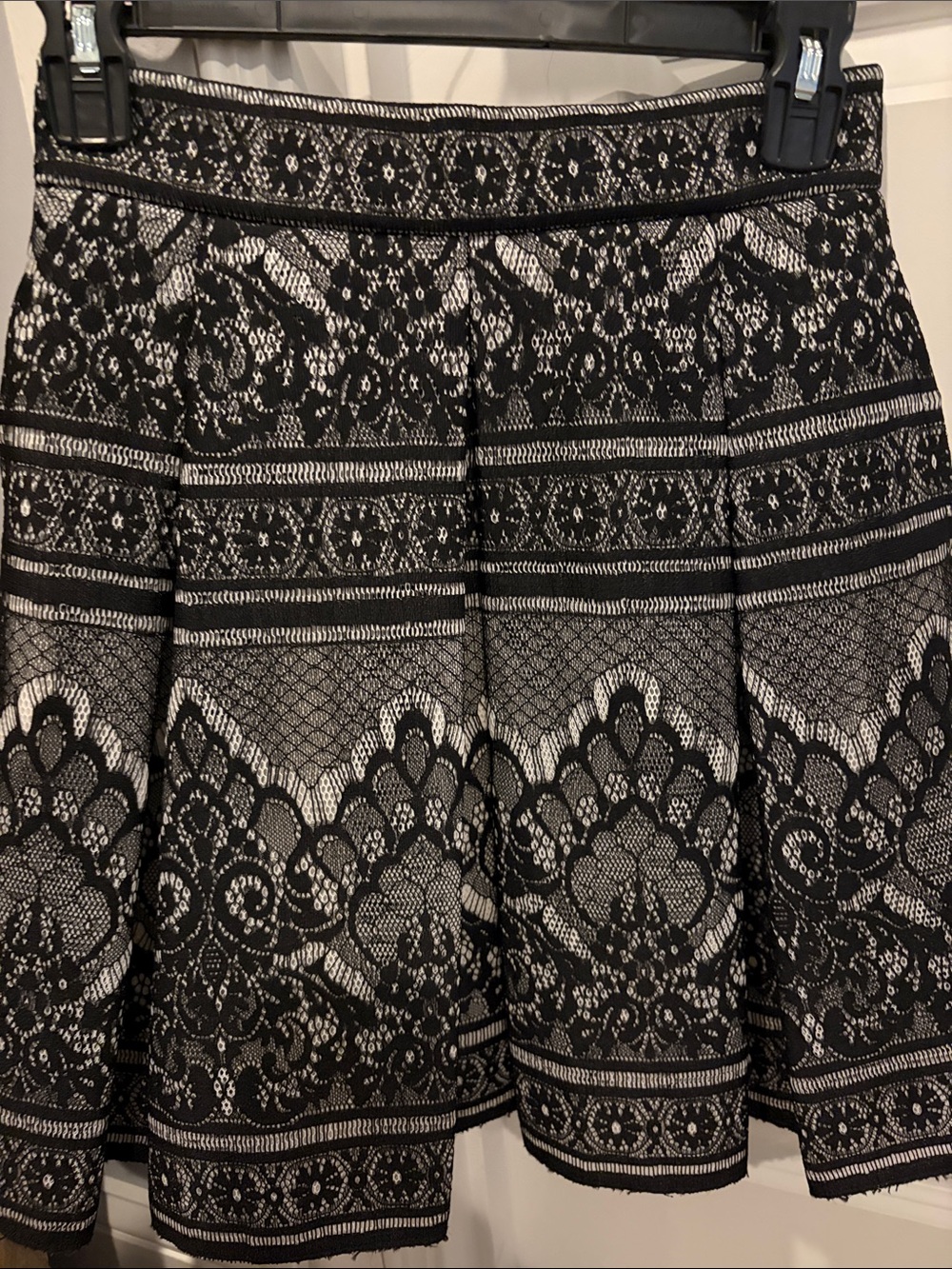 Maje Black and White Mini Skirt